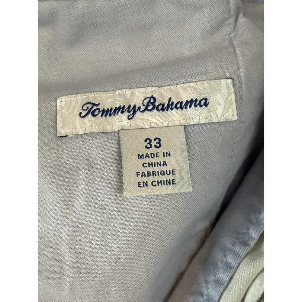 Tommy Bahama Men's Silk Cotton Herringbone Shorts Size 33 Vacation Summer Travel